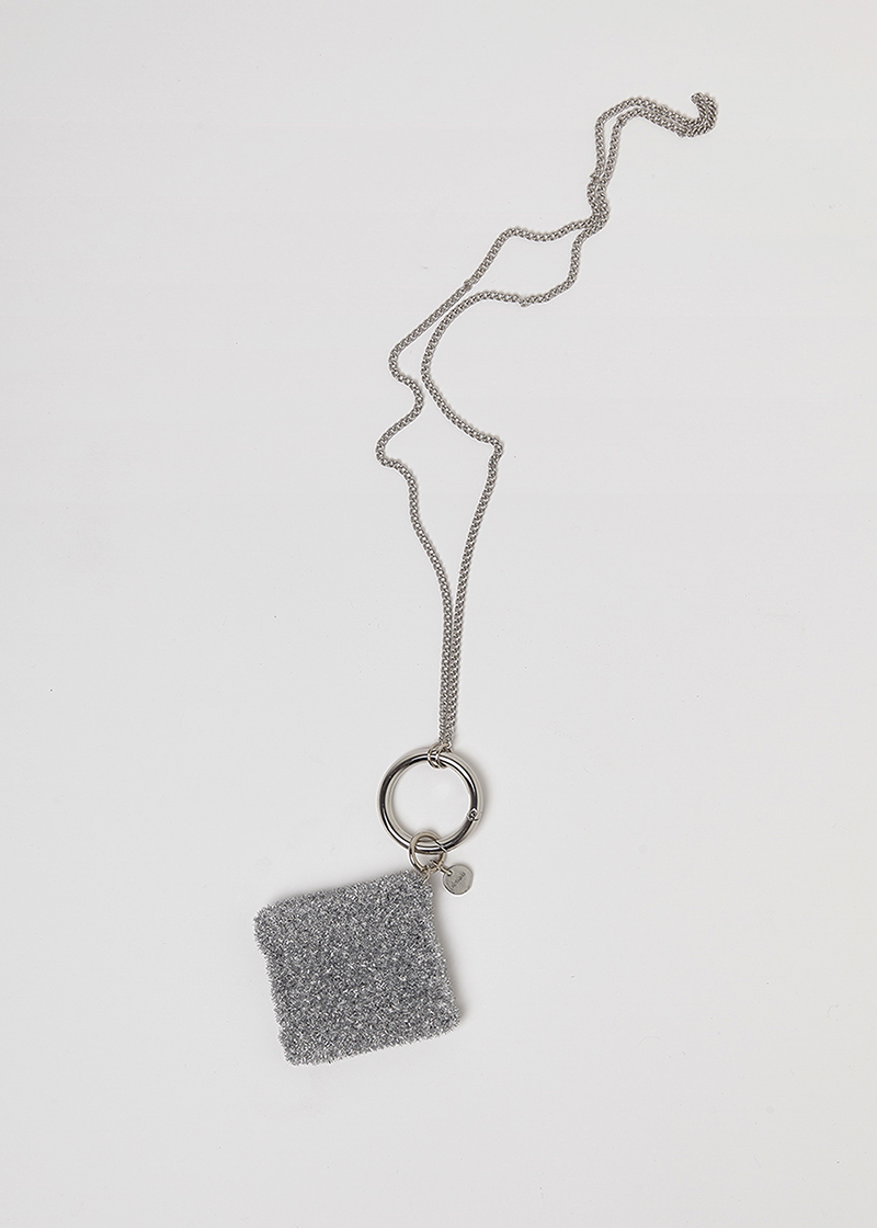 POUCH KEYRING IN SILVER