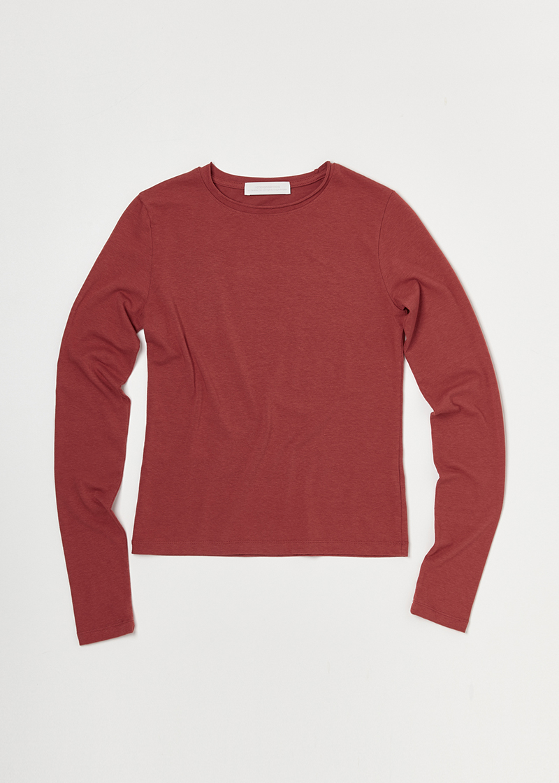 LONG SLEEVE TOP IN FADED RED