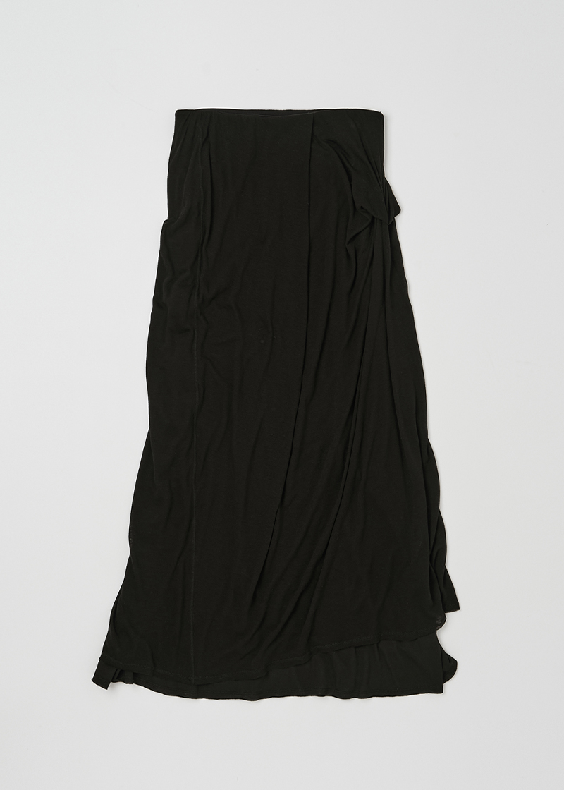 DRAPED DOUBLE LAYERED SKIRT IN BLACK